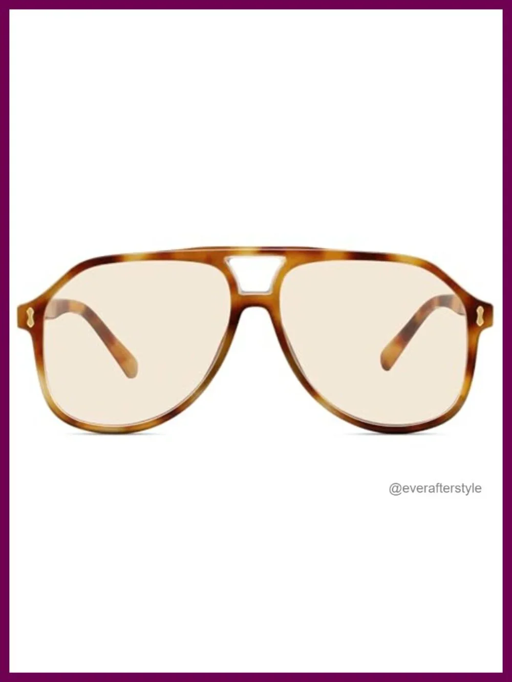 Oversized Square Aviator Sunglasses UV400 Retro Double Bridge for Women